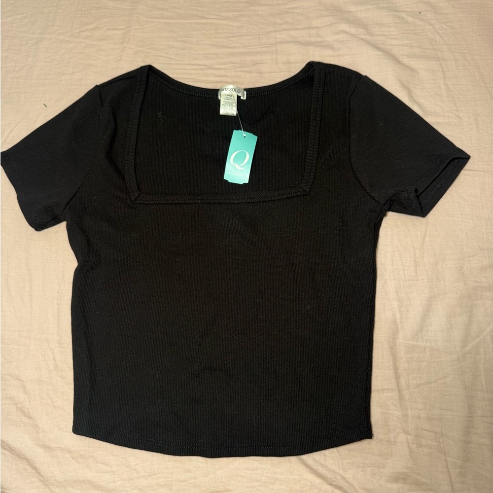 Classic Black Square Neck Women's Tee